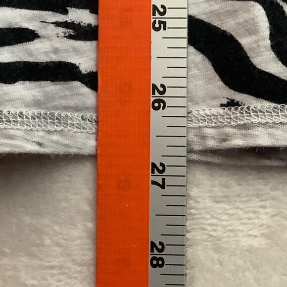 LOGO By Lori Goldstein Zebra Print Blouse Women Size 2X 100% Cotton Black White - Picture 8 of 9